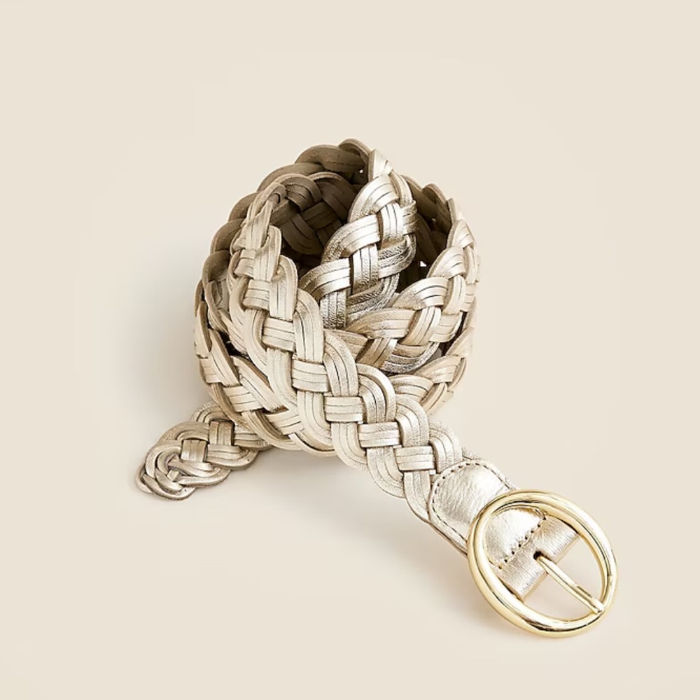 ✨ J. Crew ✨ Braided Metallic Italian Leather Belt